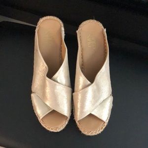 Franco Sarto Gold Wedges Size 9